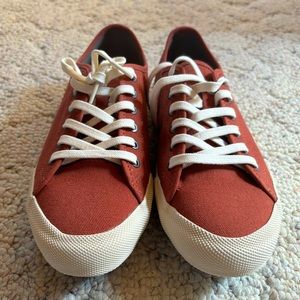 SeaVees Monterey sneaker, red ochre, cotton canvas 8.5